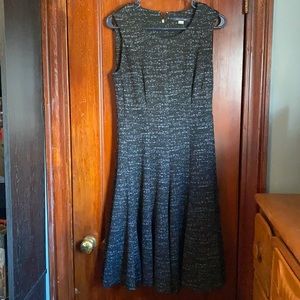 Eddie Bauer Grey Flounce Sheath Dress sz 4